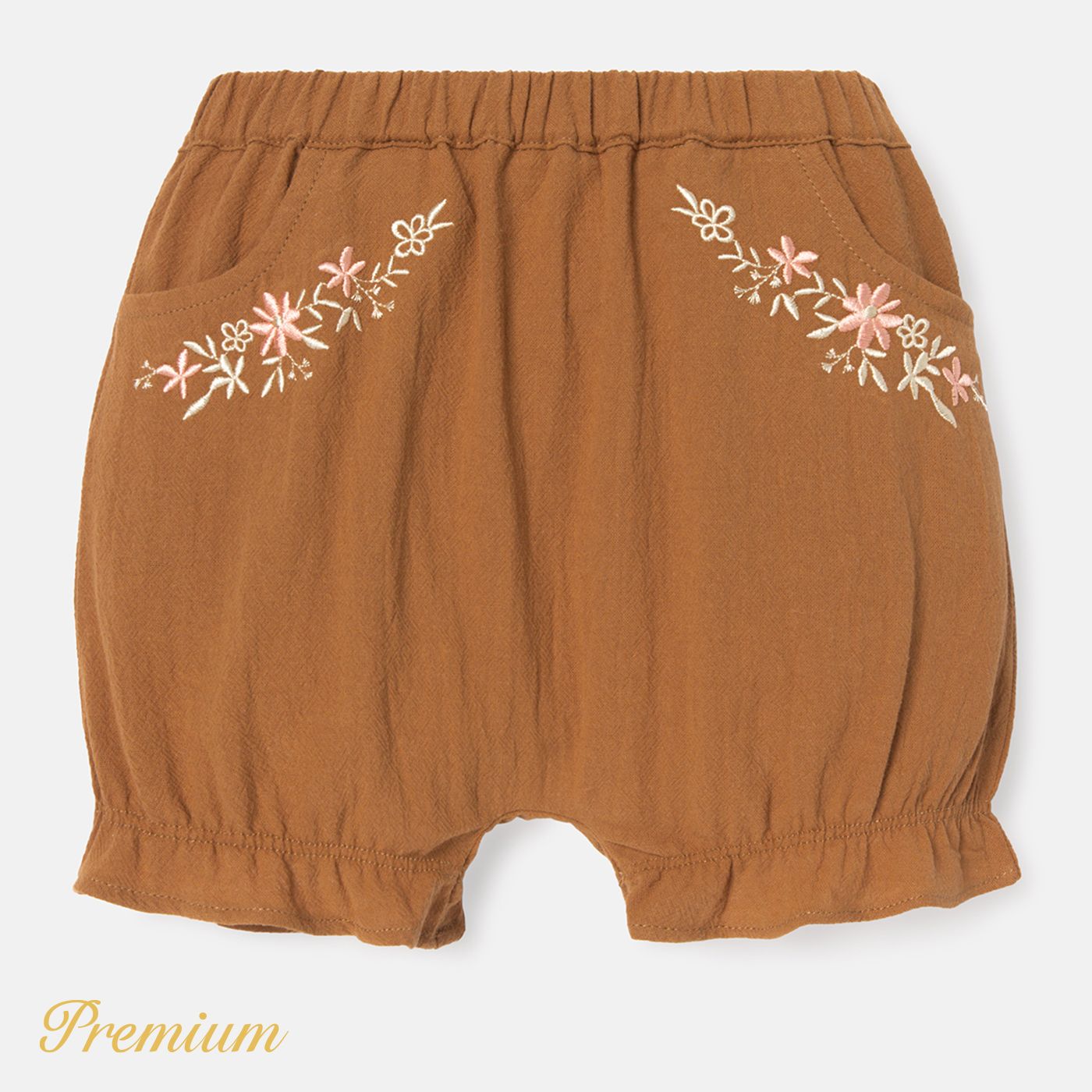 Baby Girl 100% Cotton Floral Embroidered Bloomer Shorts