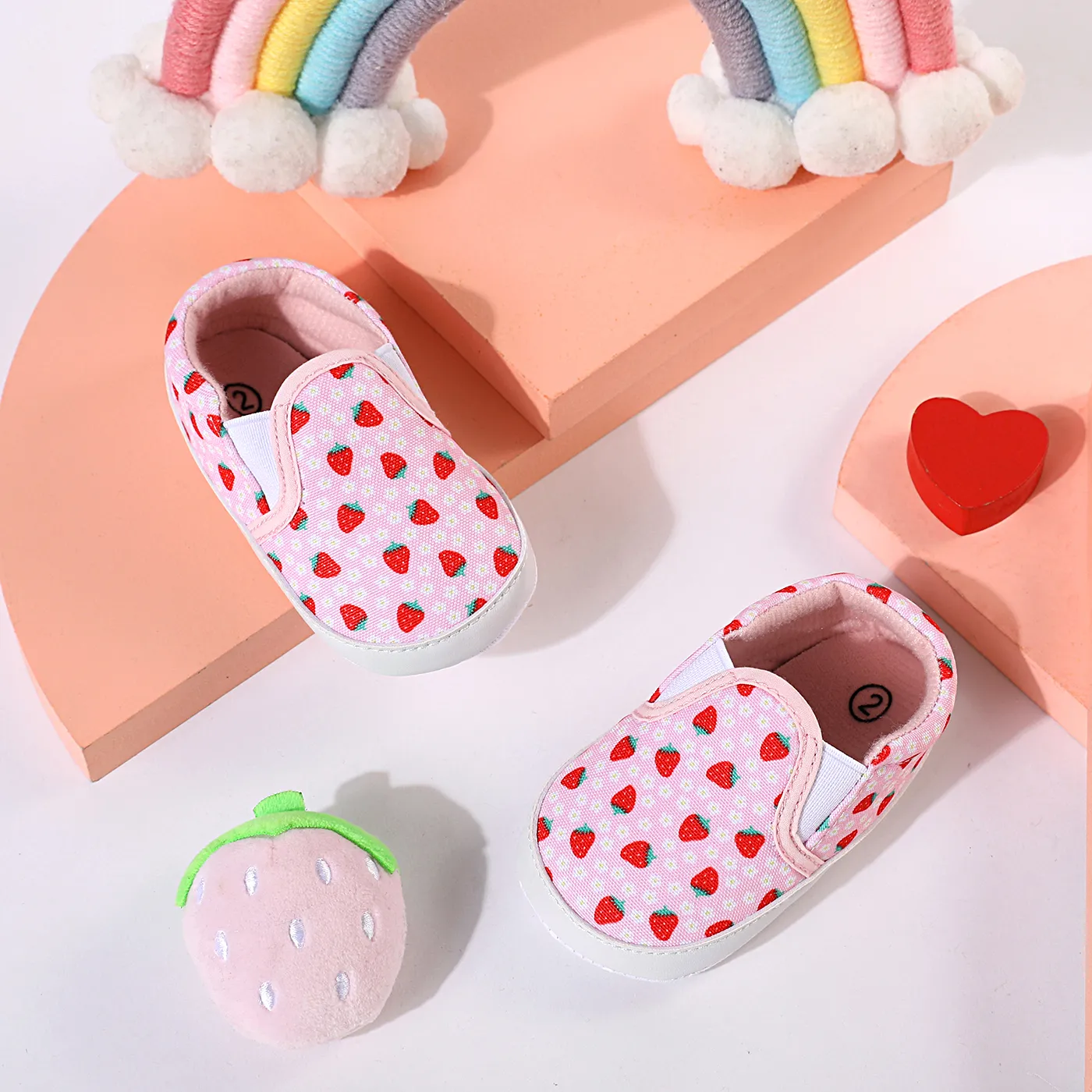 Baby Allover Strawberry Graphic Cute Prewalker Shoes