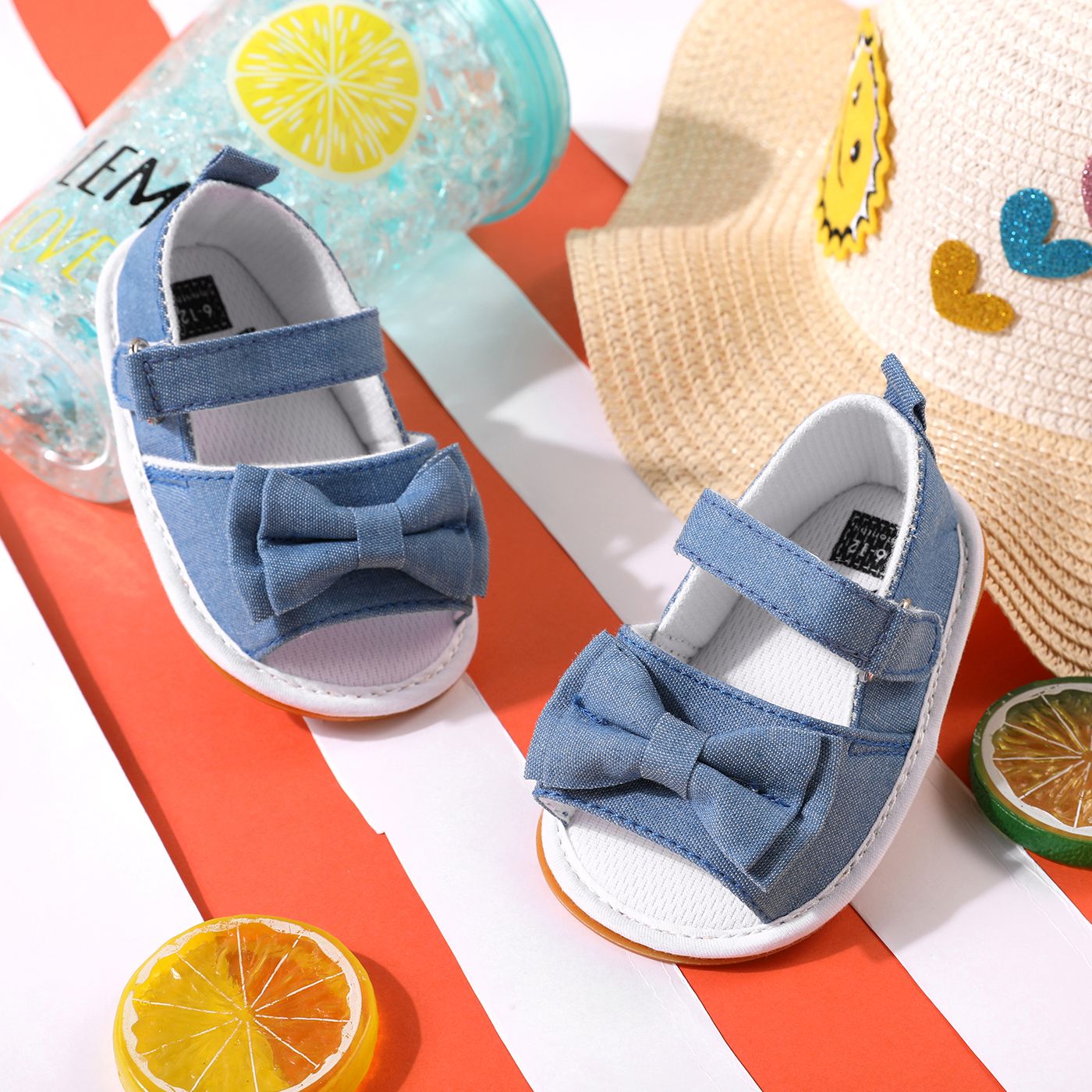 

Baby Bow Decor Solid Prewalker Sandals
