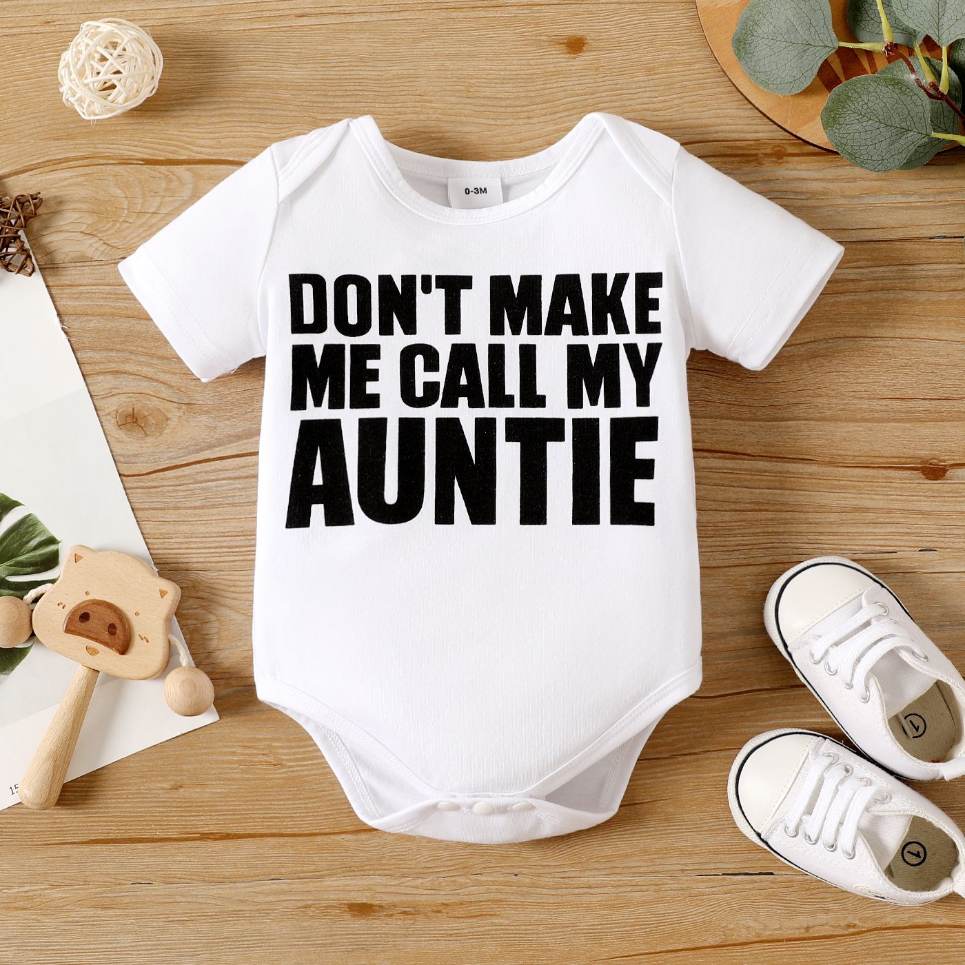 

Baby Boy/Girl Letter Print Short-sleeve Romper