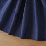 Toddler Girl Blue Flutter-sleeve Smocked Cotton Dress  image 5