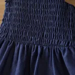 Toddler Girl Blue Flutter-sleeve Smocked Cotton Dress  image 4