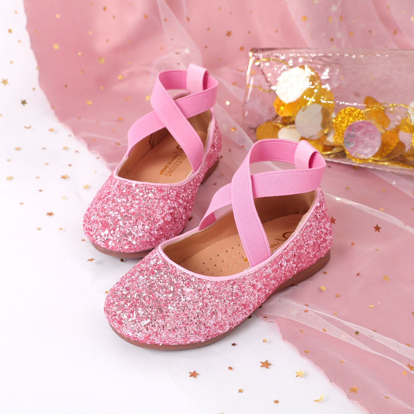 Toddler / Kid Crystal Round Toe Solid Shoes
