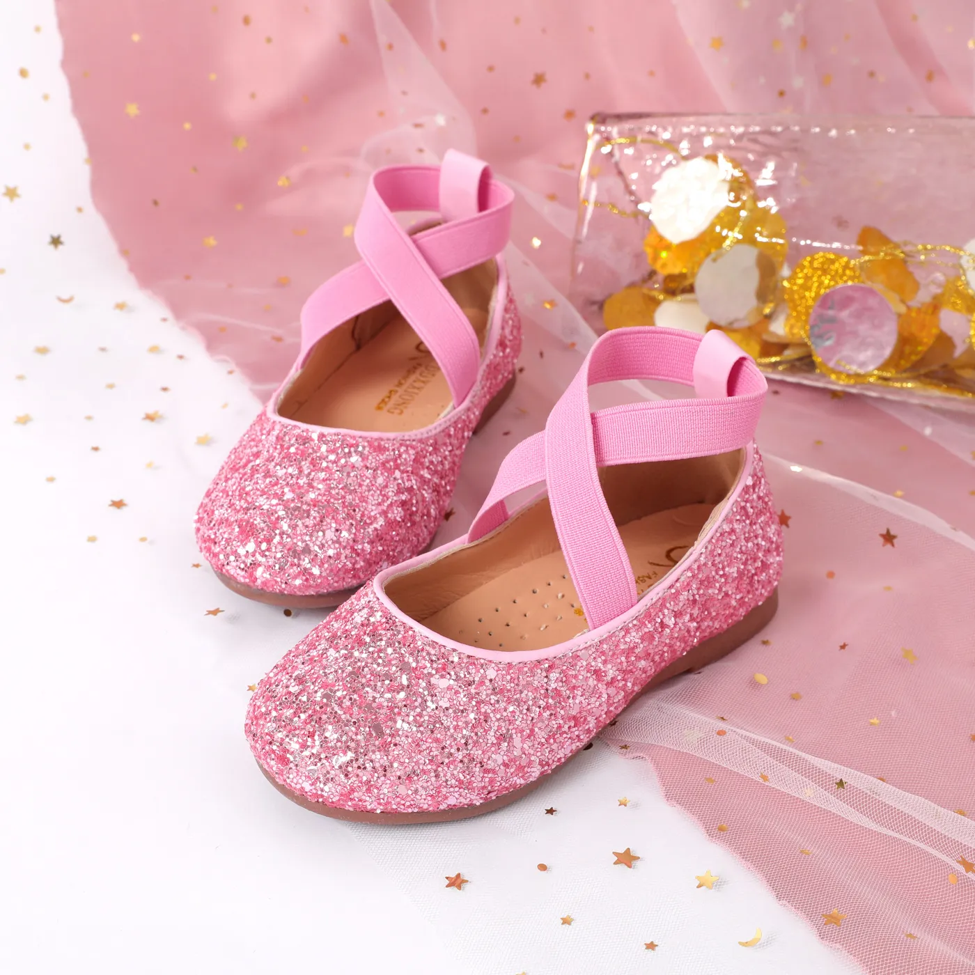 

Toddler/Kid Crystal Round Toe Solid Shoes