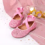 Toddler/Kid Crystal Round Toe Solid Shoes Pink