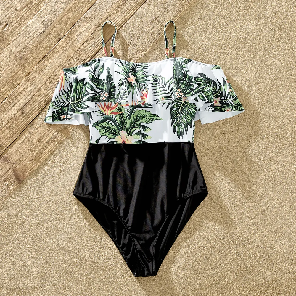 Look Familial Fleurs et plantes tropicales Tenues de famille assorties Maillots de bain big image 7