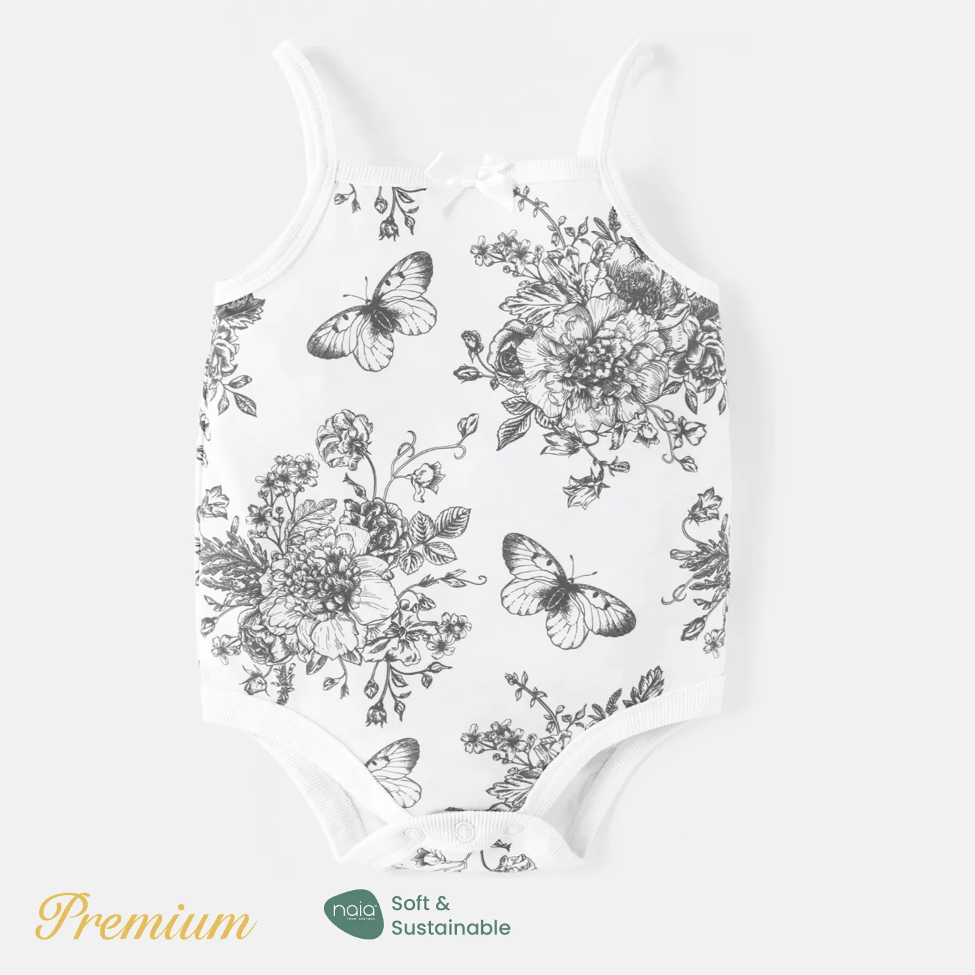 Baby Girl Solid or Allover Butterfly & Floral Print Sleeveless Naia™ Romper