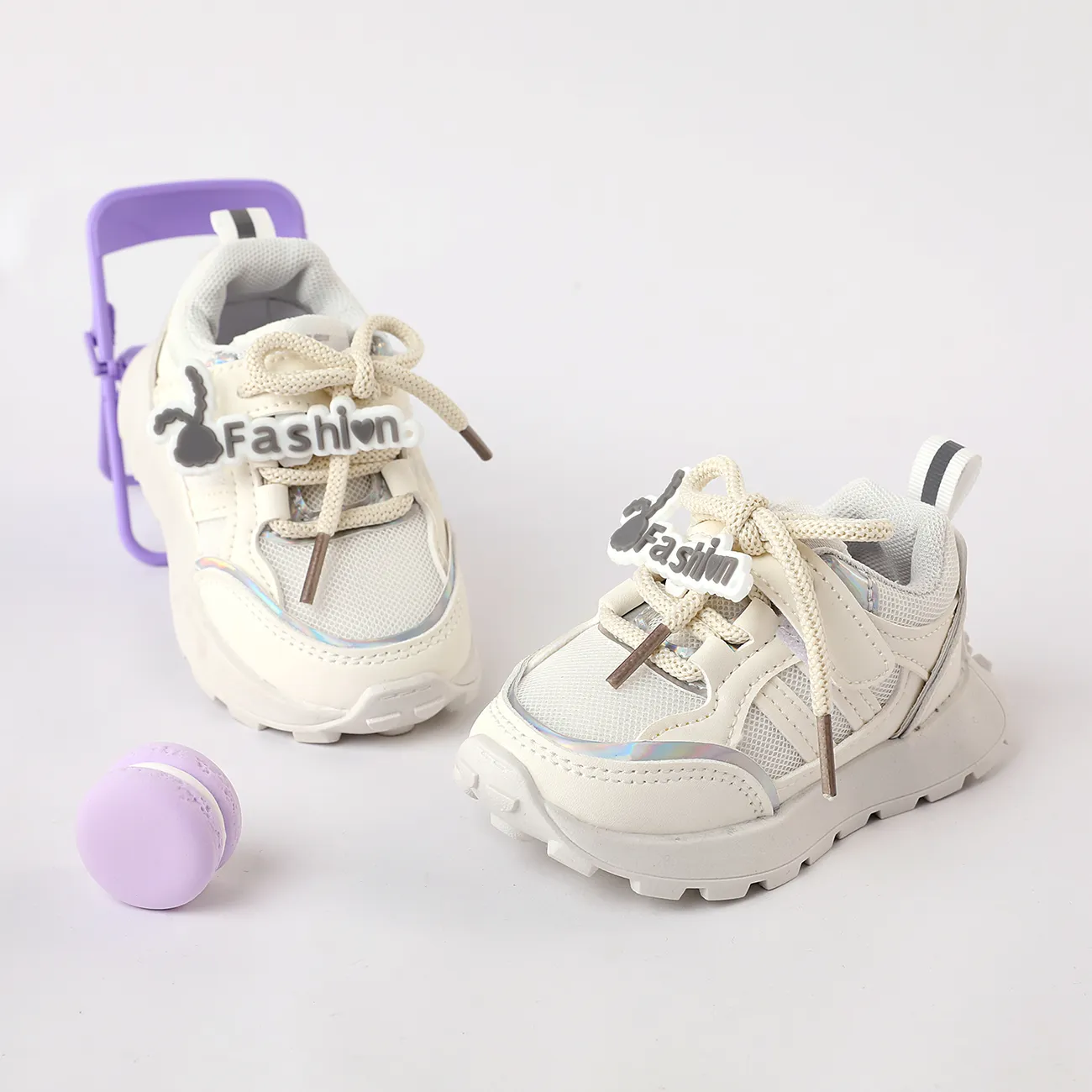 Toddler/Kid Letters Pattern Breathable Sport Shoes White big image 1