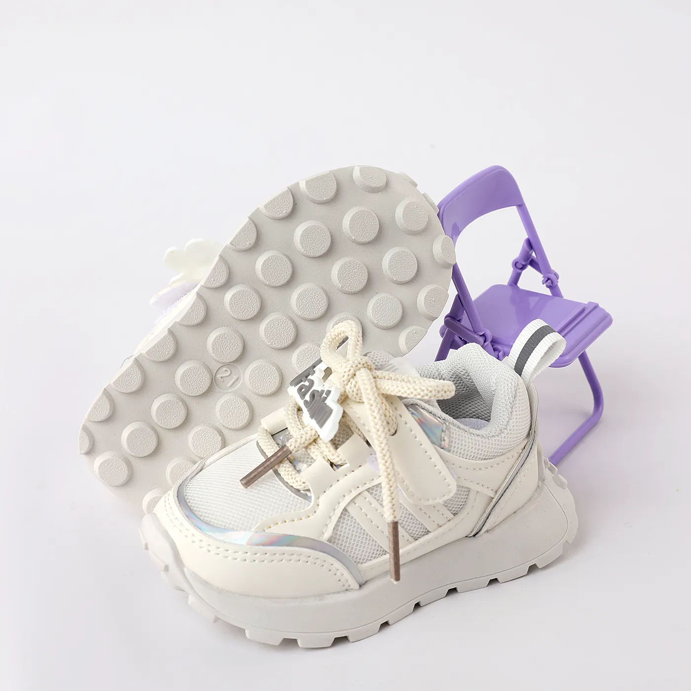 Toddler/Kid Letters Pattern Breathable Sport Shoes White image 3