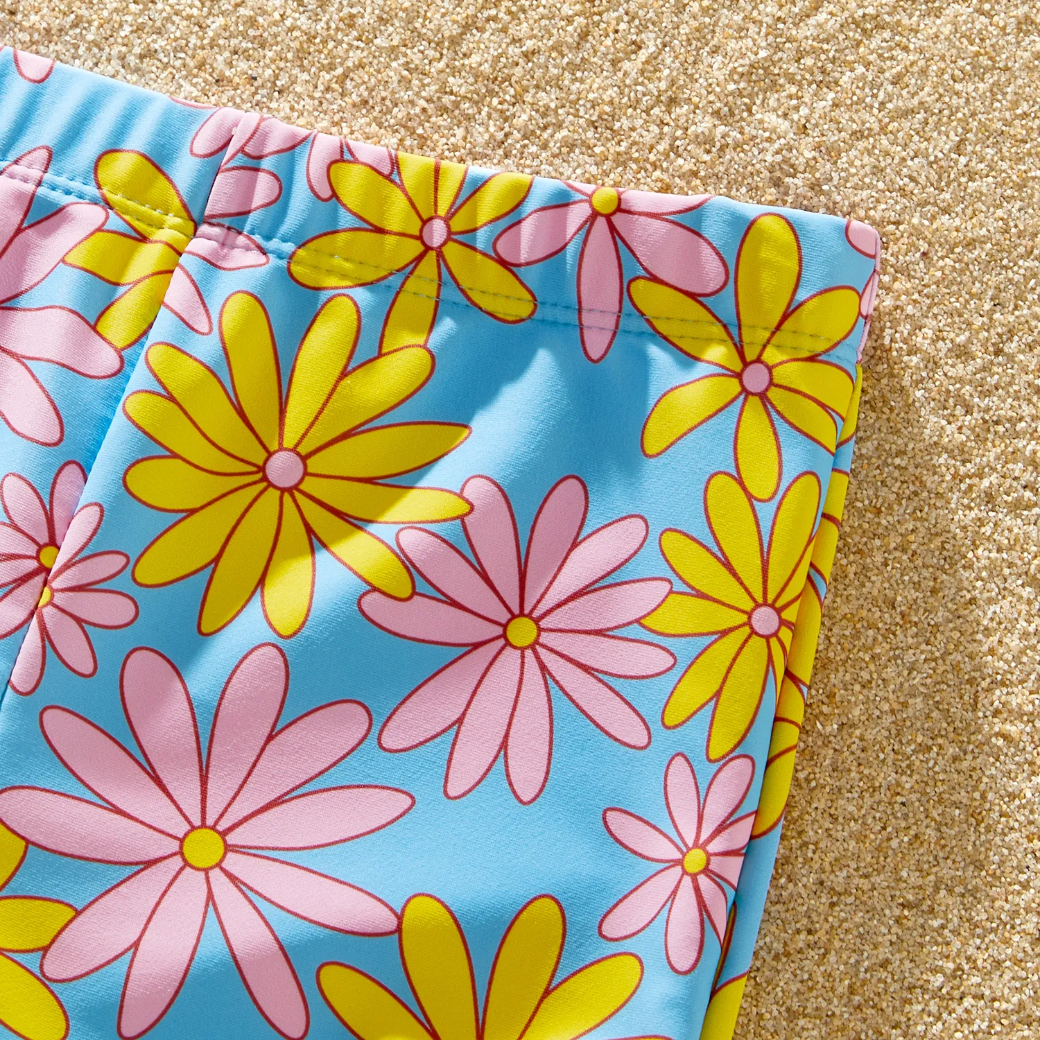 Family Matching Allover Daisy Floral Print One-piece Swimsuit or Swim Trunks Shorts  big image 8