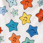 Family Matching Allover Colorful Stars Print Belted Robe and Swaddle Blanket or Cotton Short-sleeve Striped Tee Sets  image 3