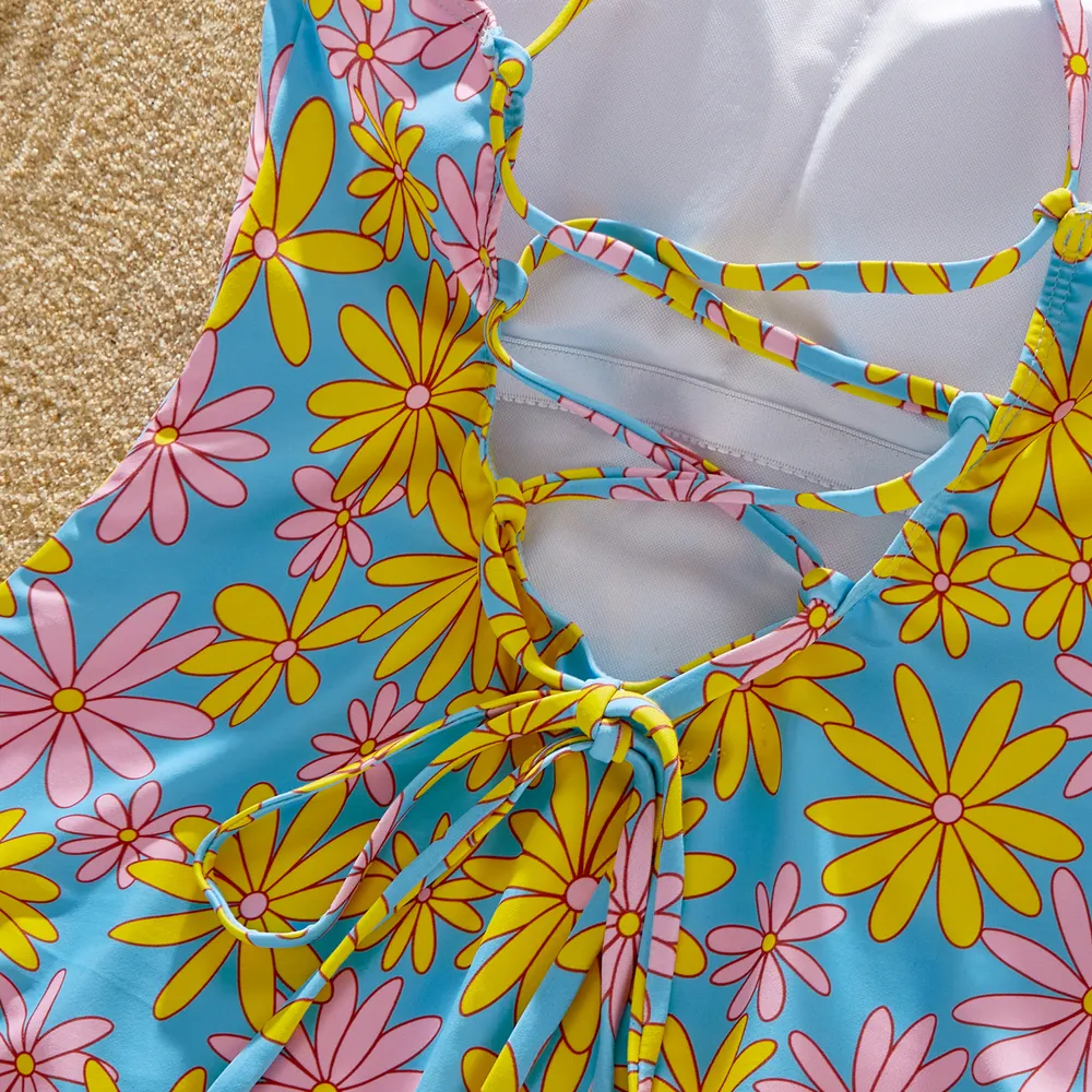 Family Matching Allover Daisy Floral Print One-piece Swimsuit or Swim Trunks Shorts big image 10