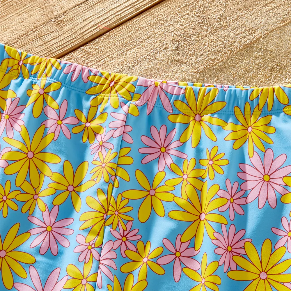 Family Matching Allover Daisy Floral Print One-piece Swimsuit or Swim Trunks Shorts  big image 14