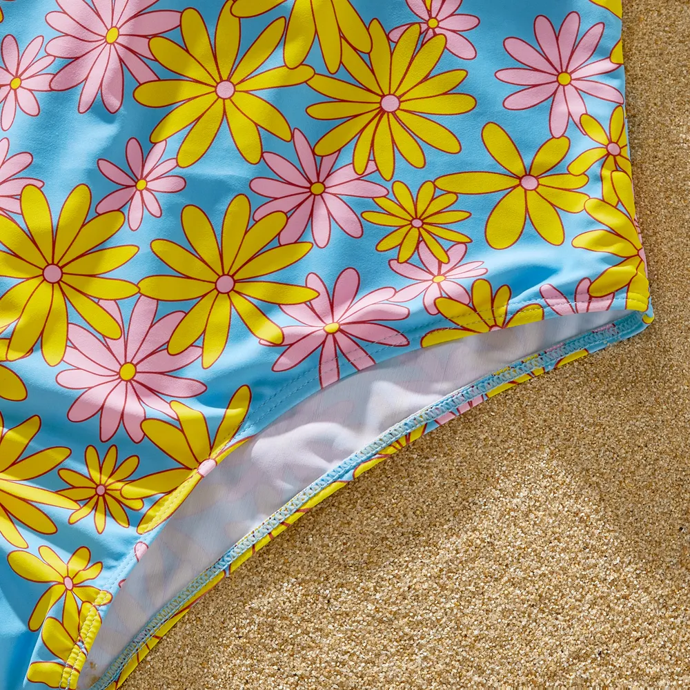 Family Matching Allover Daisy Floral Print One-piece Swimsuit or Swim Trunks Shorts big image 11