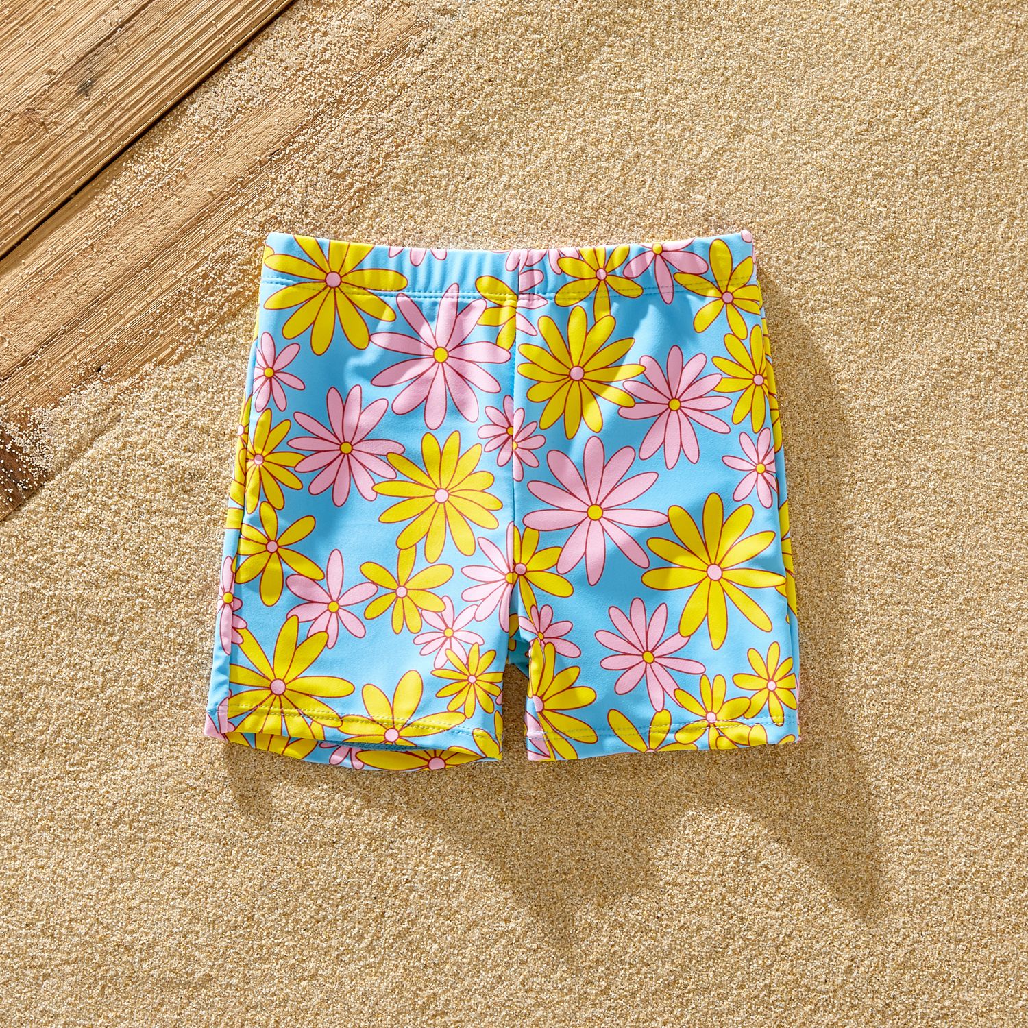 Family Matching Allover Daisy Floral Print One-piece Swimsuit Or Swim Trunks Shorts