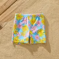 Family Matching Allover Daisy Floral Print One-piece Swimsuit or Swim Trunks Shorts  image 1