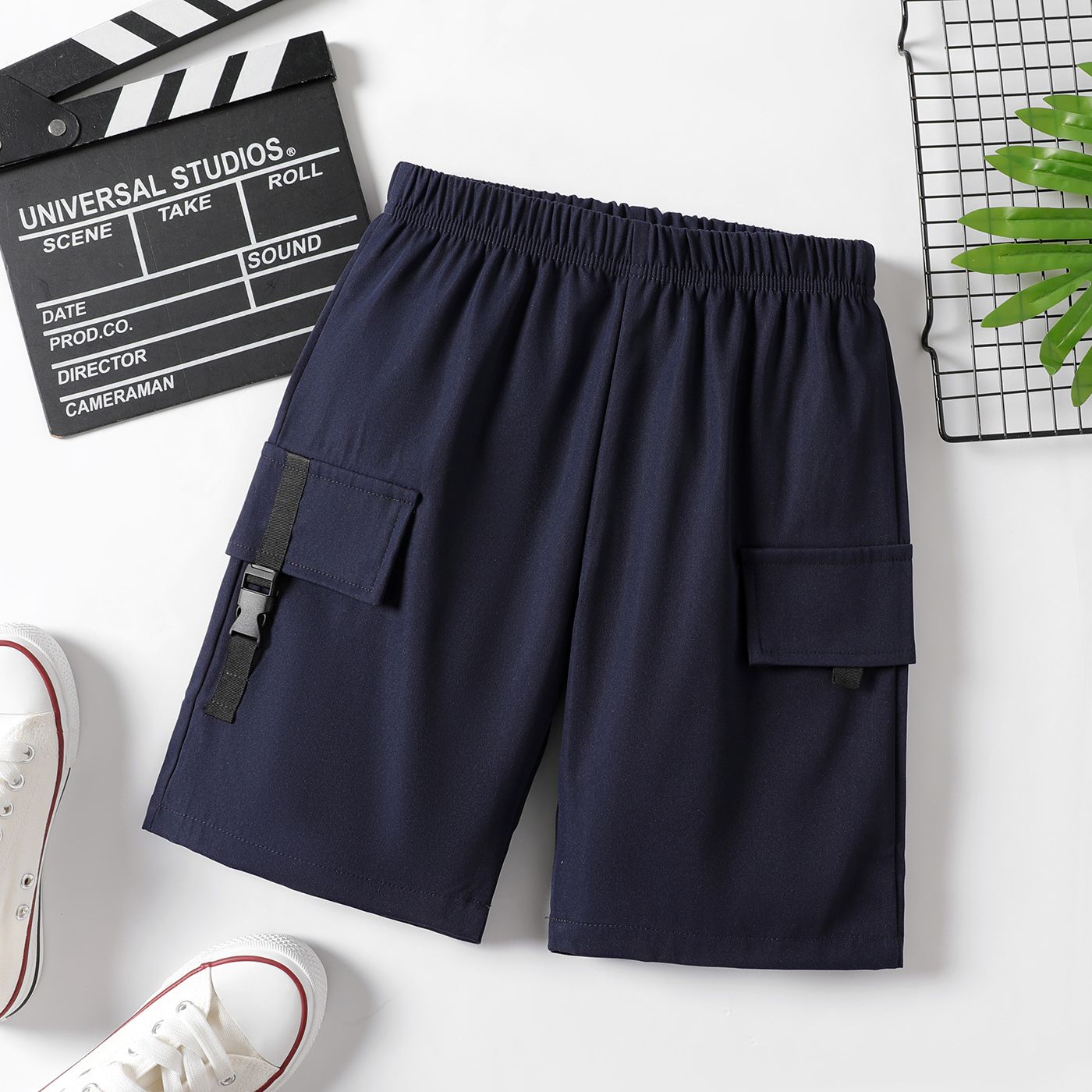 

Kid Boy Buckle Design Cargo Shorts