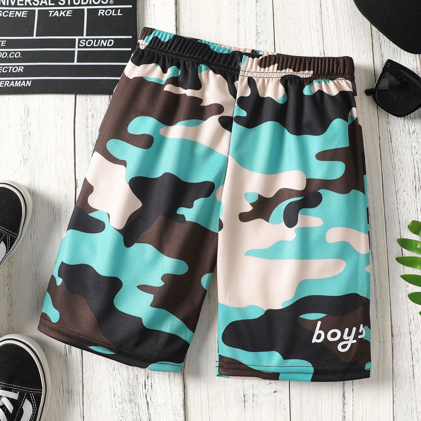 Kid Boy Camouflage Elasticized Athletic Shorts
