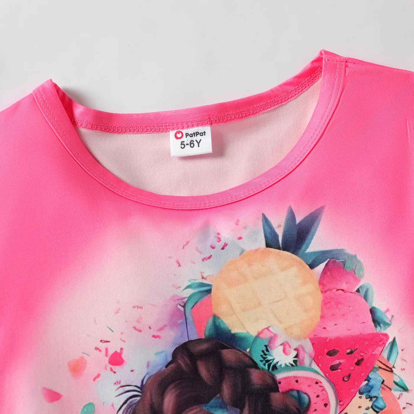 Kid Girl Figure Print Short-sleeve Tee Pink image 4