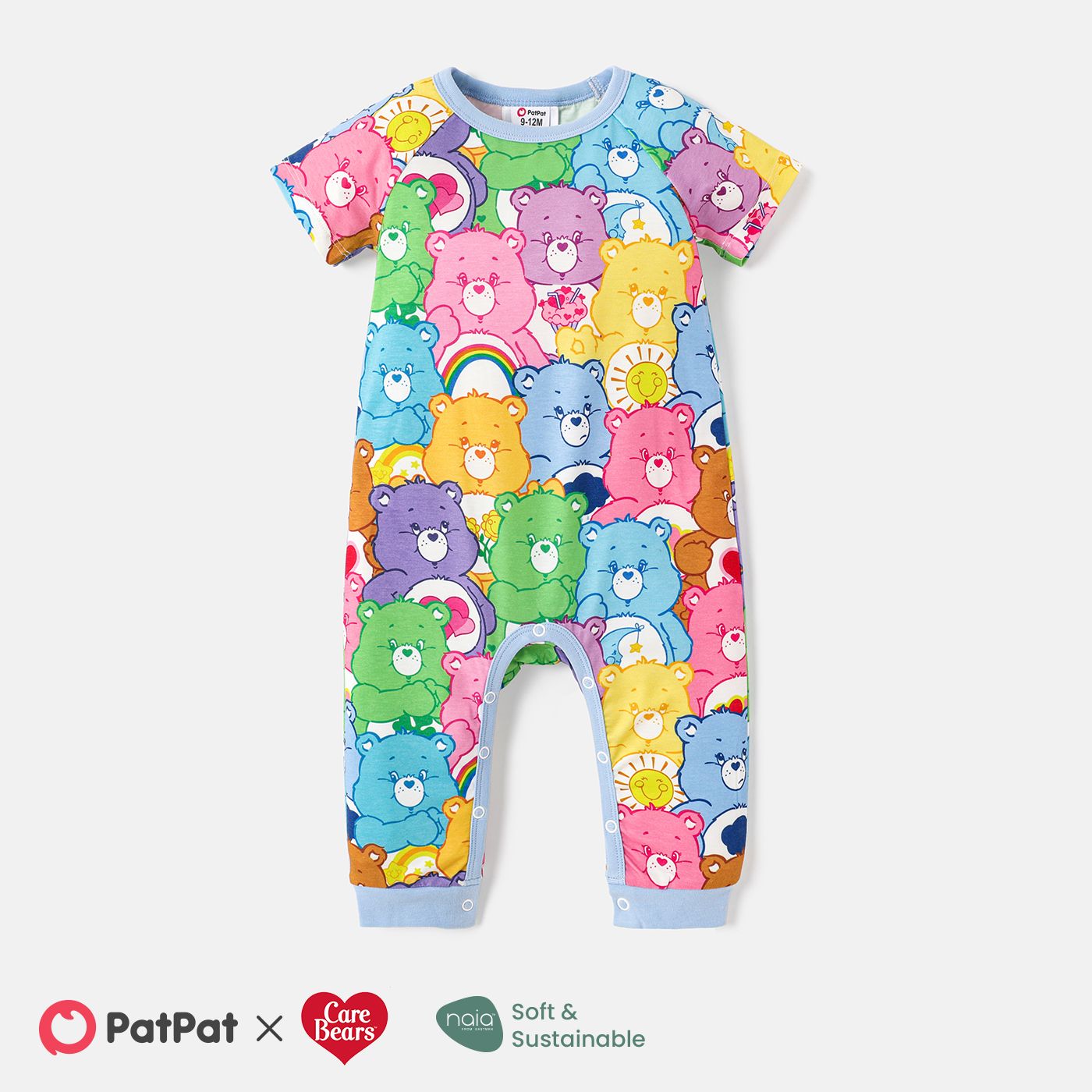 Care Bears Baby Short-sleeve Boy/Girl Allover Print Naia™ Jumpsuit