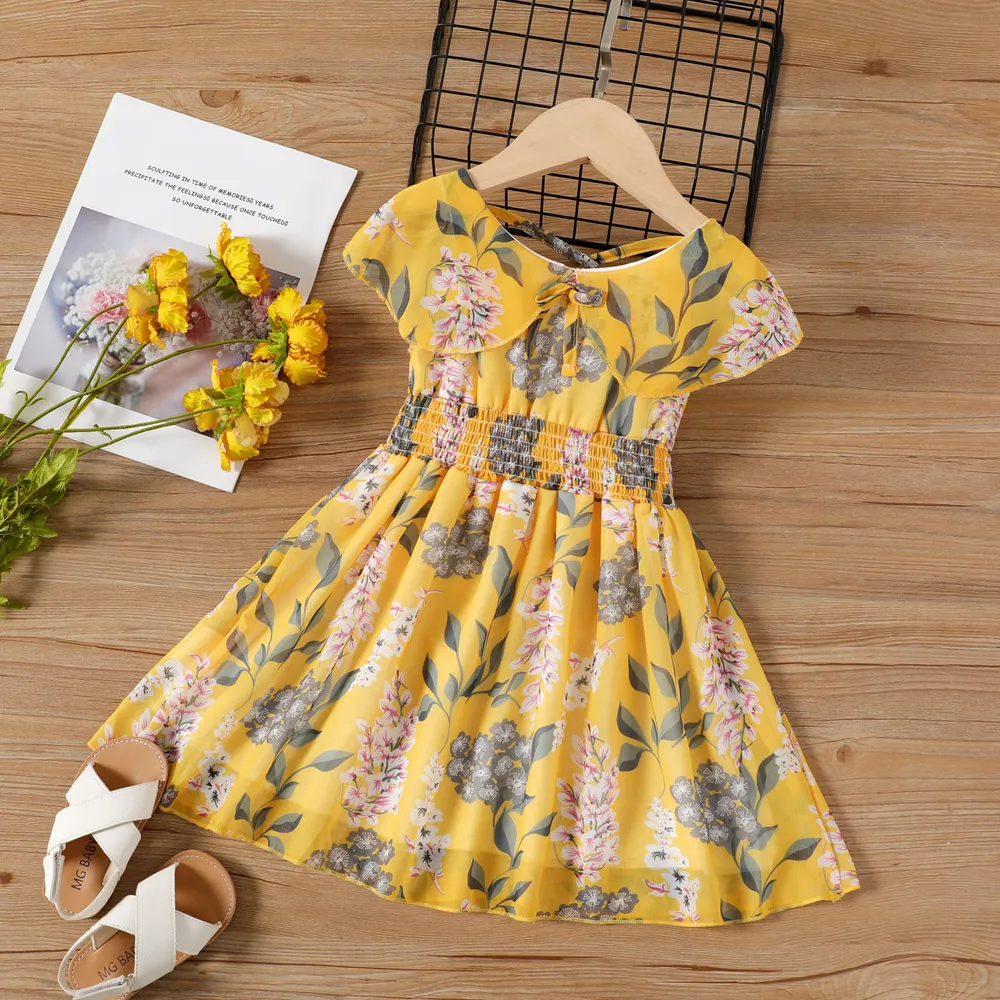 Bambino piccolo Ragazza Punto smock Dolce Fiore grande Vestiti big image 2