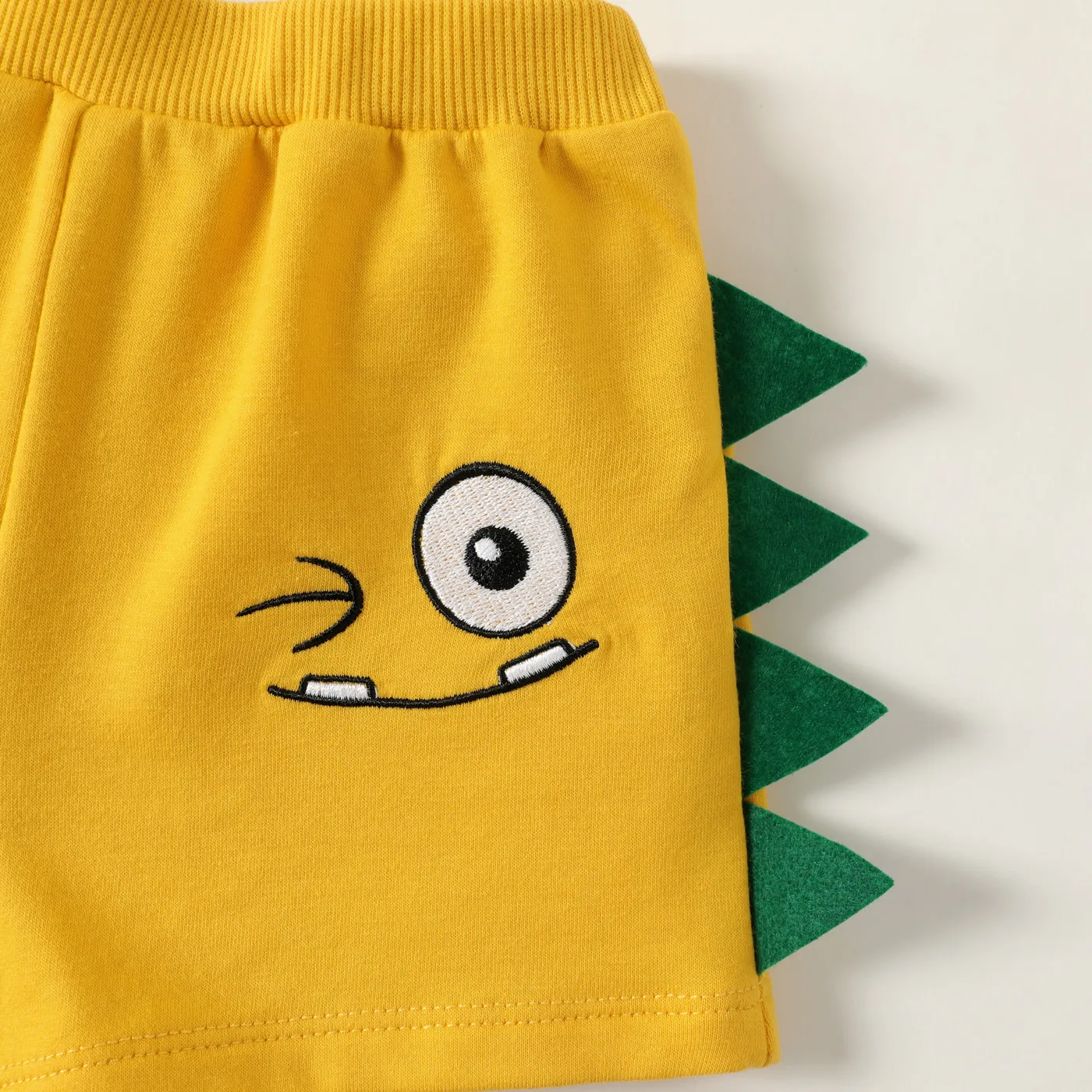 Baby Boy Letter and Cute Graphic Print Yellow Shorts Yellow image 4