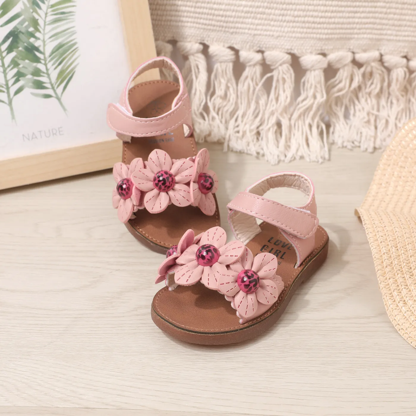 Toddler/Kid Floral Pattern Sandals Pink