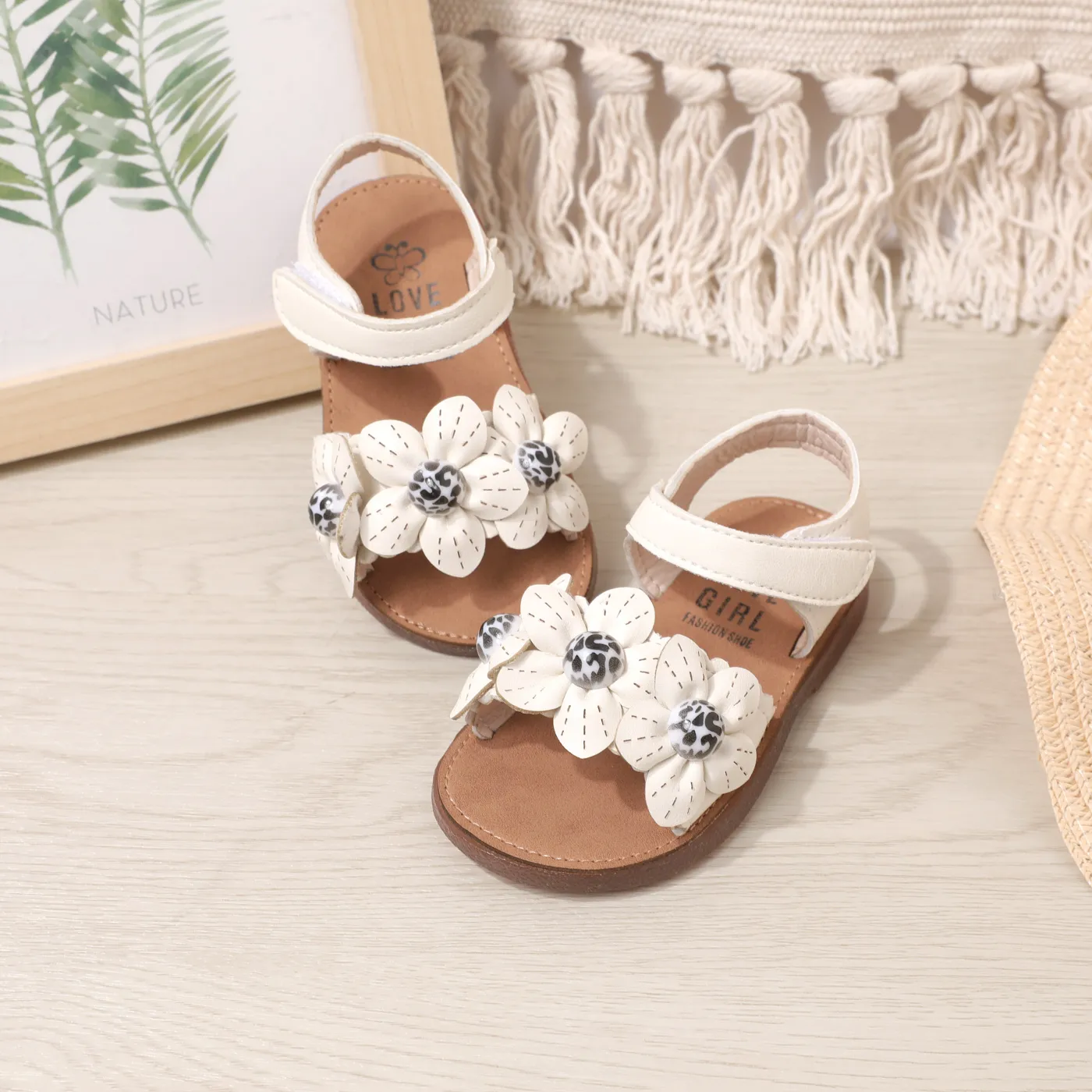Toddler/Kid Floral Pattern Sandals White big image 1