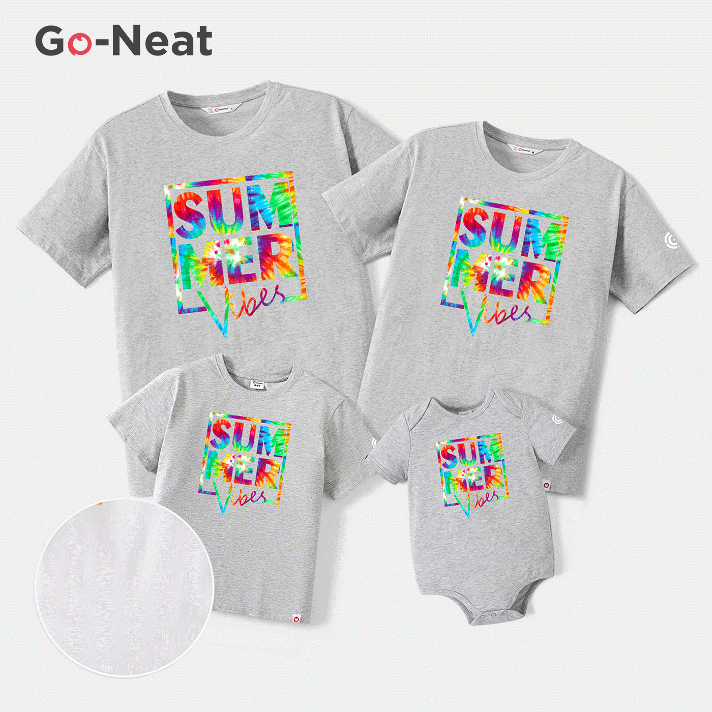 Go-Neat Résistant aux taches Tenues de famille assorties Look Familial Lettre Manches courtes Hauts  big image 19