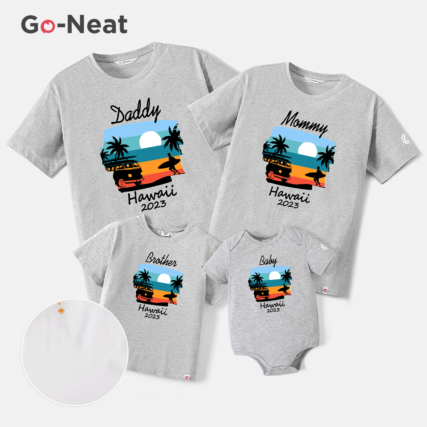 Go-Neat Water Repellent and Stain Resistant Family Matching Graphic Print Short-sleeve Tee