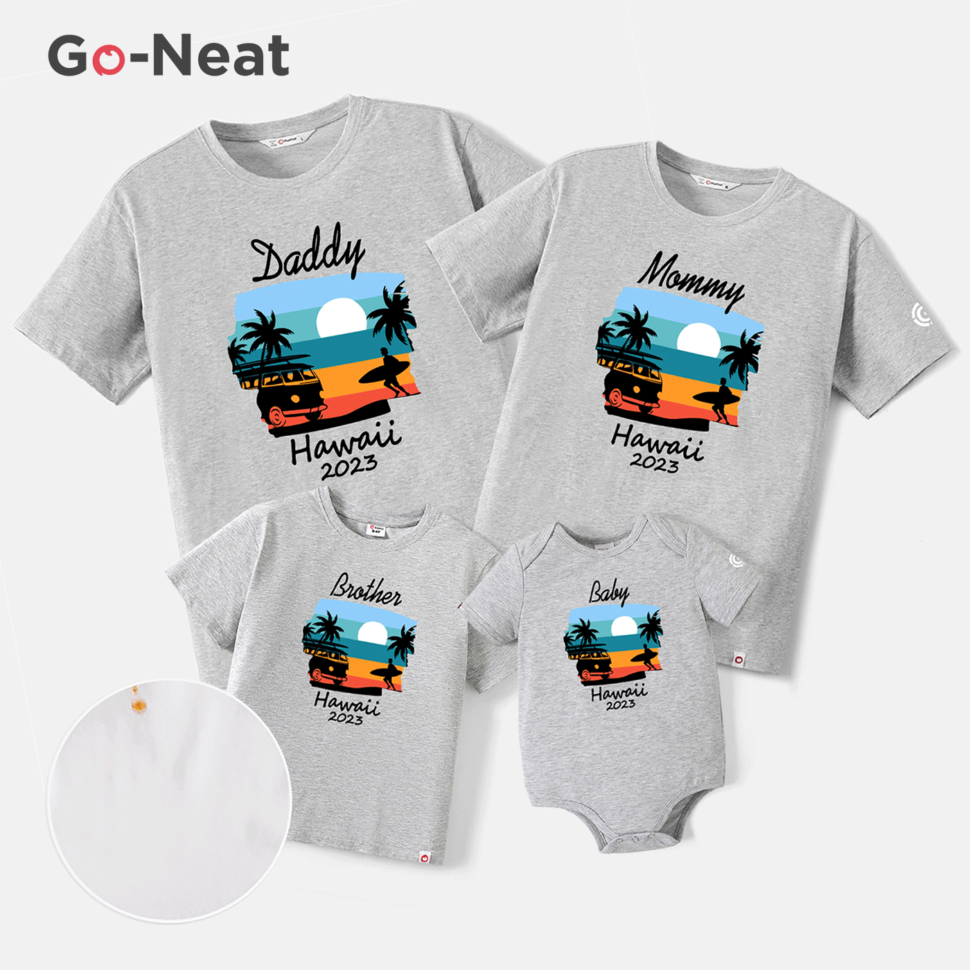 Go-Neat Water Repellent and Stain Resistant Family Matching Graphic Print Short-sleeve Tee  big image 20
