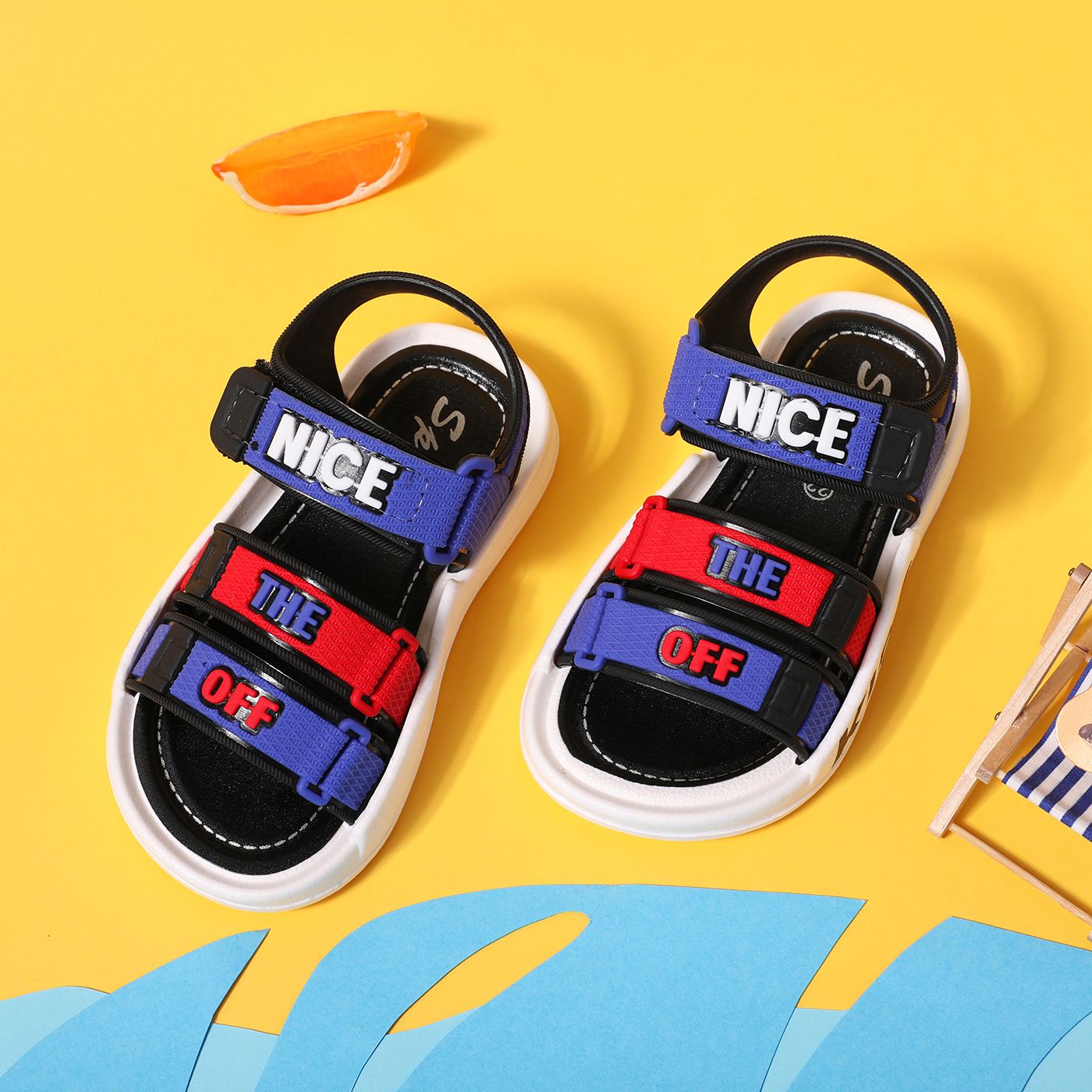 

Toddler/Kid Letters Pattern Colorblock Sandals