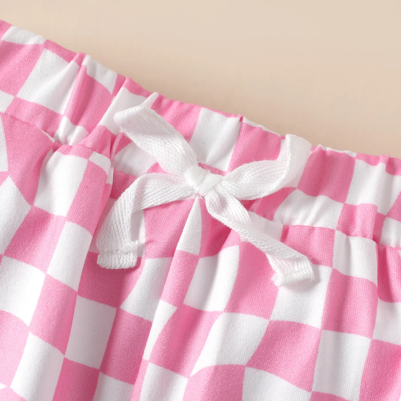 Kid Girl Plaid Print Sweat Shorts  image 3