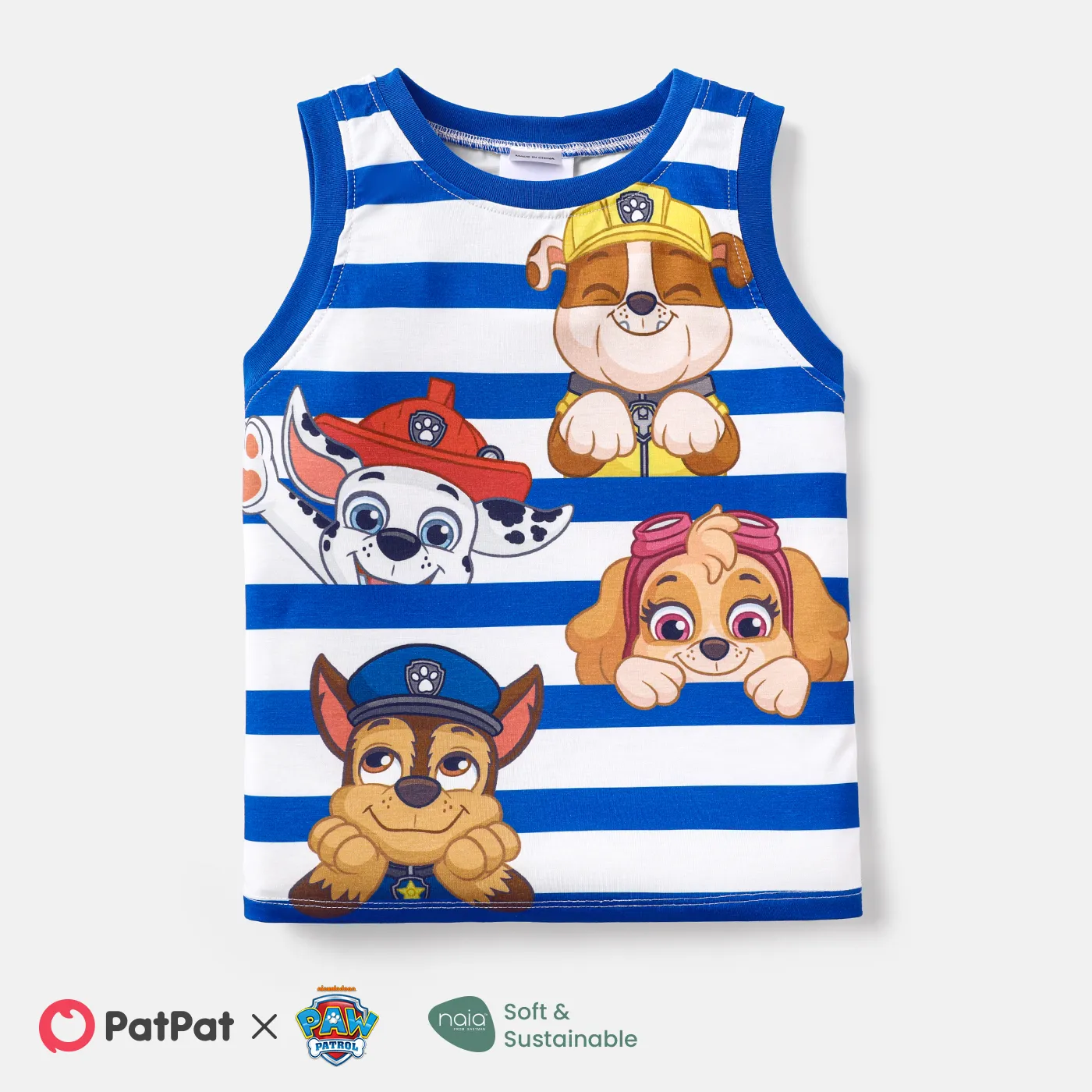 PAW Patrol Toddler Boy Character & Stripe Print Naia™ Tank Top Blue big image 1