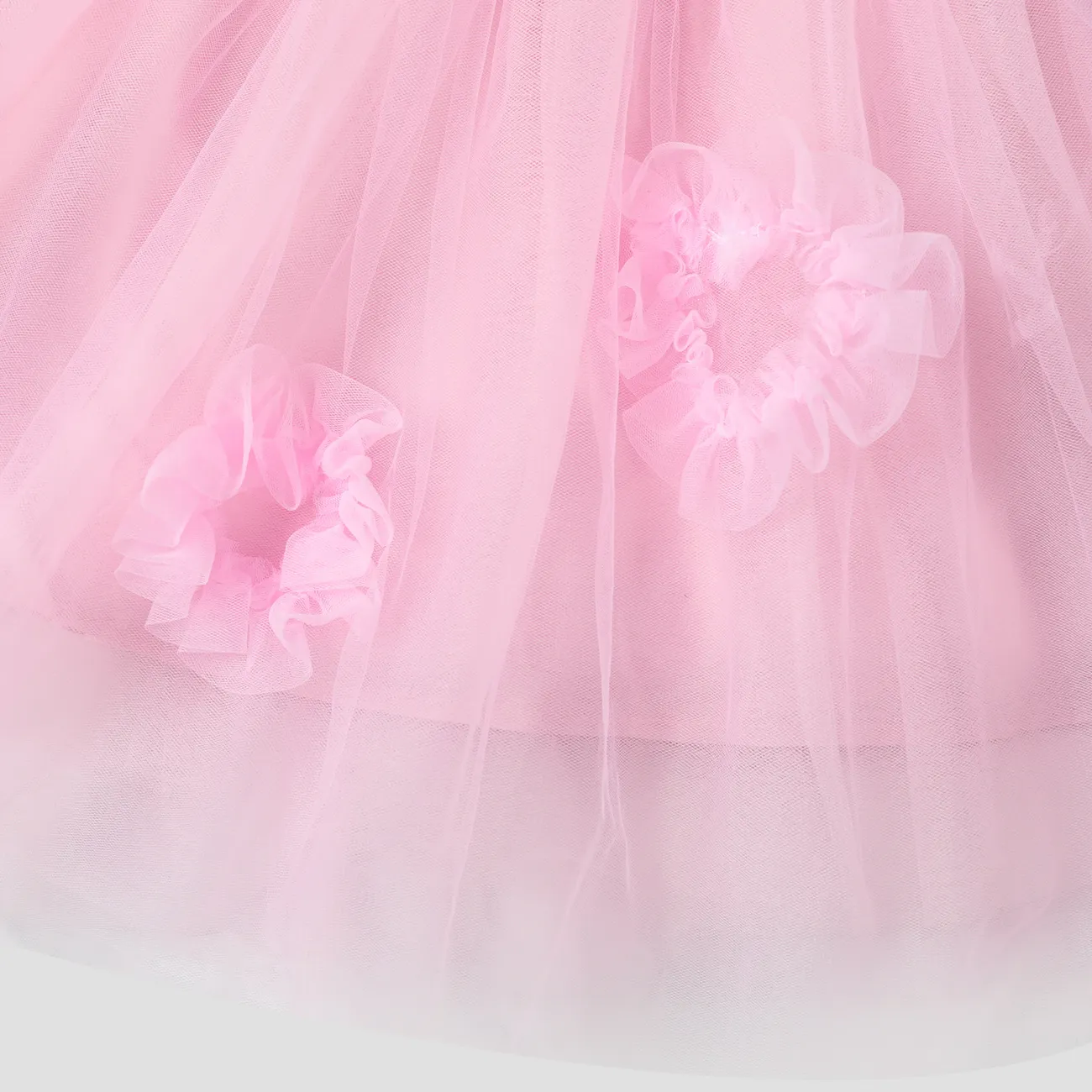 <Sweet Pink Delight> Toddler Girl Layered Mesh Combo Slip Dress / 100% Cotton Smocked Dress / Mesh Combo Tank Fairy Dress Black/Pink big image 1
