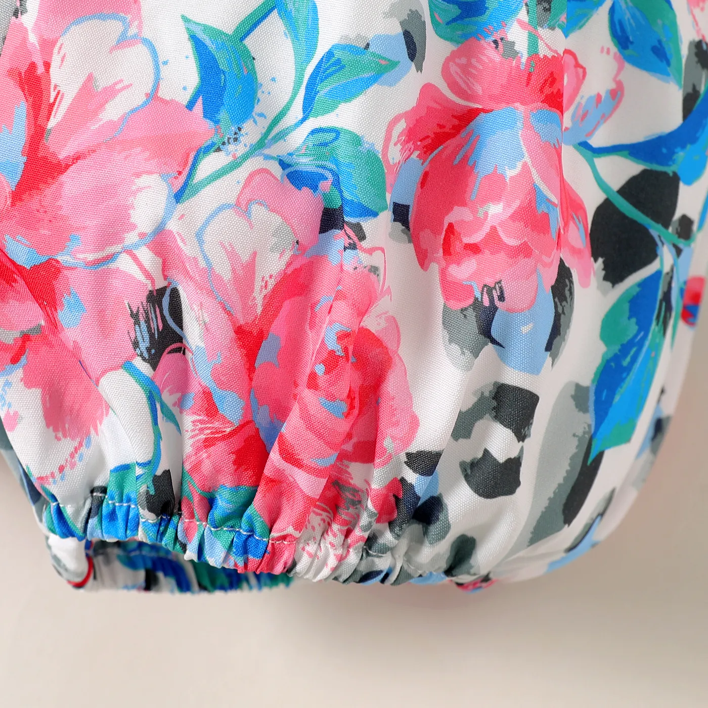Baby Girl Floral Allover Flutter-sleeve Romper PinkyWhite image 4