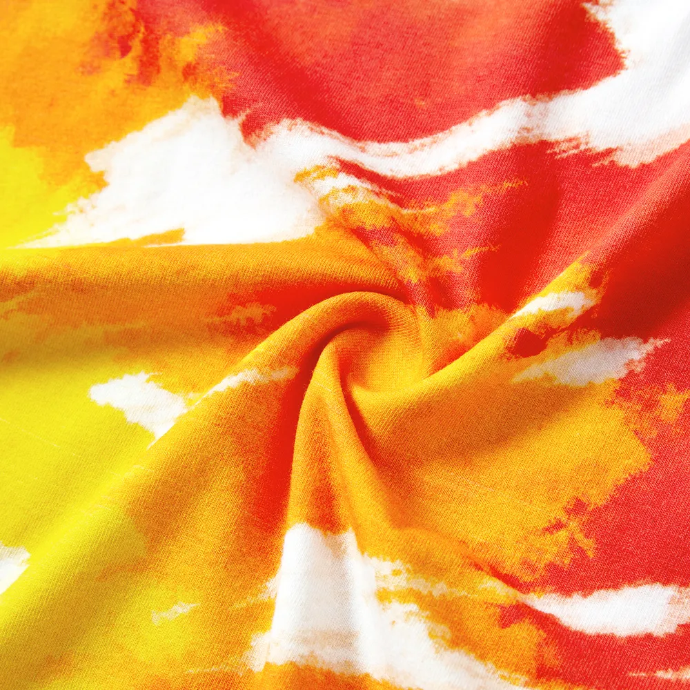 Mommy and Me Colorful Tie Dye Bodycon Split Hem Tank Dresses big image 8