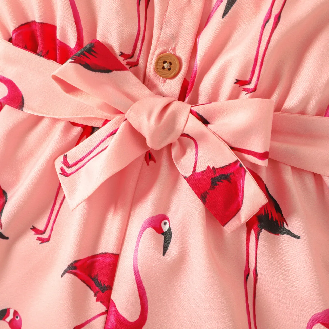 Kleinkinder Mädchen Tanktop Kindlich Flamingo Baby-Overalls rosa big image 1