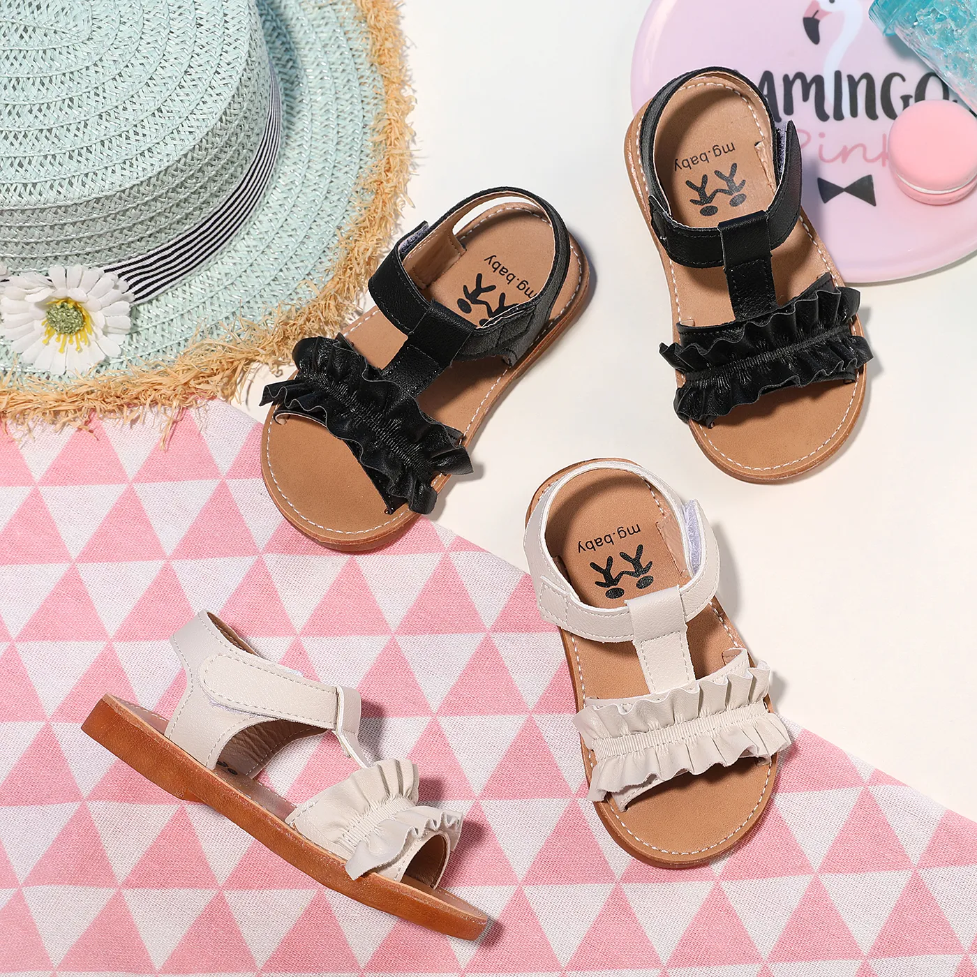 Toddler/Kid Ruffle Solid Sandals