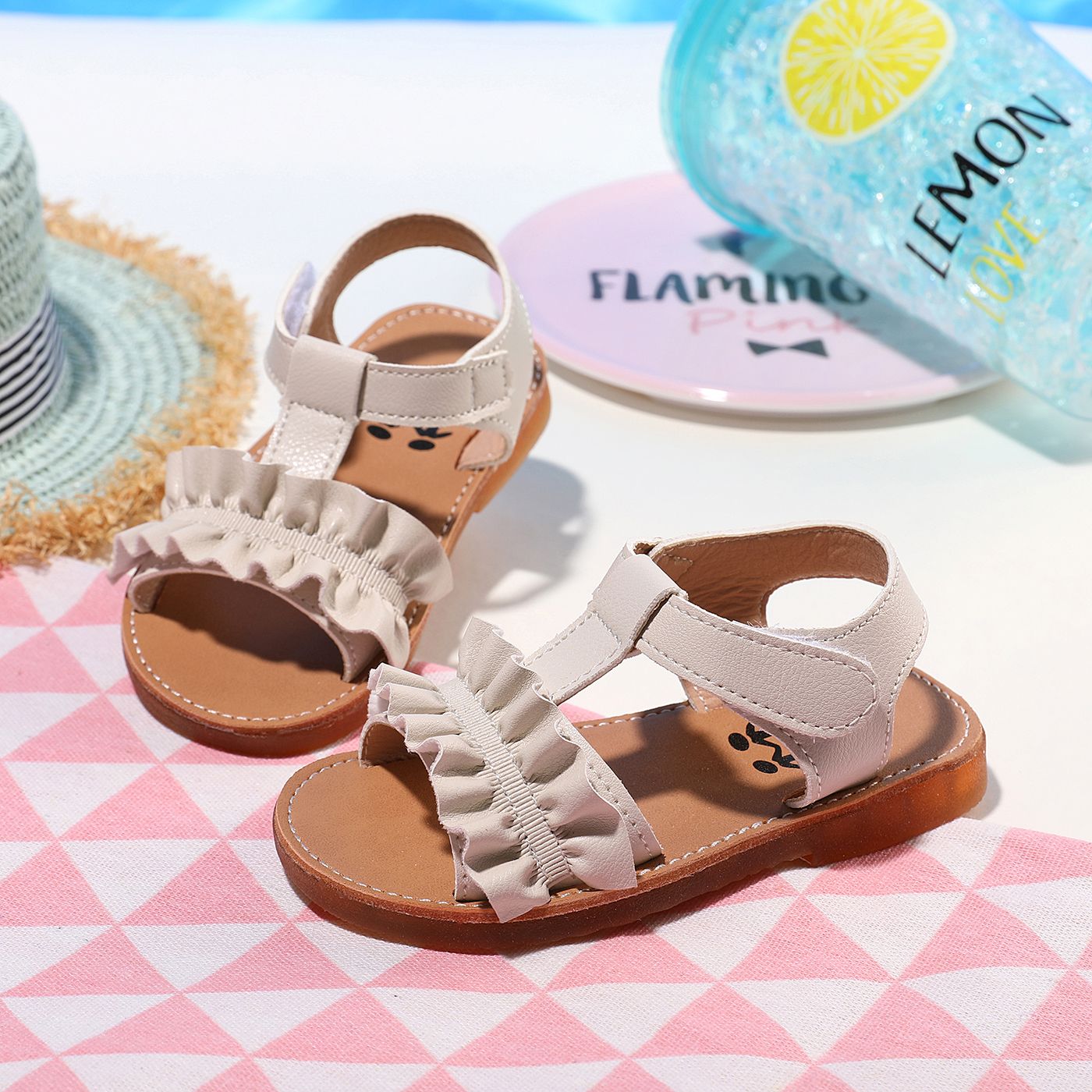Toddler/Kid Ruffle Solid Sandals