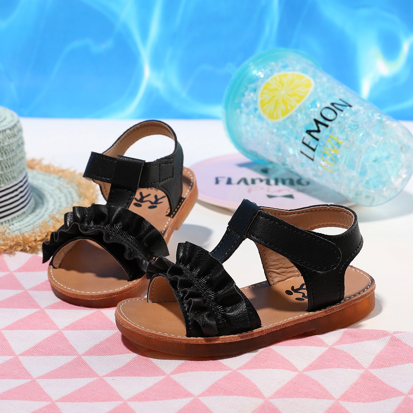 Toddler/Kid Ruffle Solid Sandals