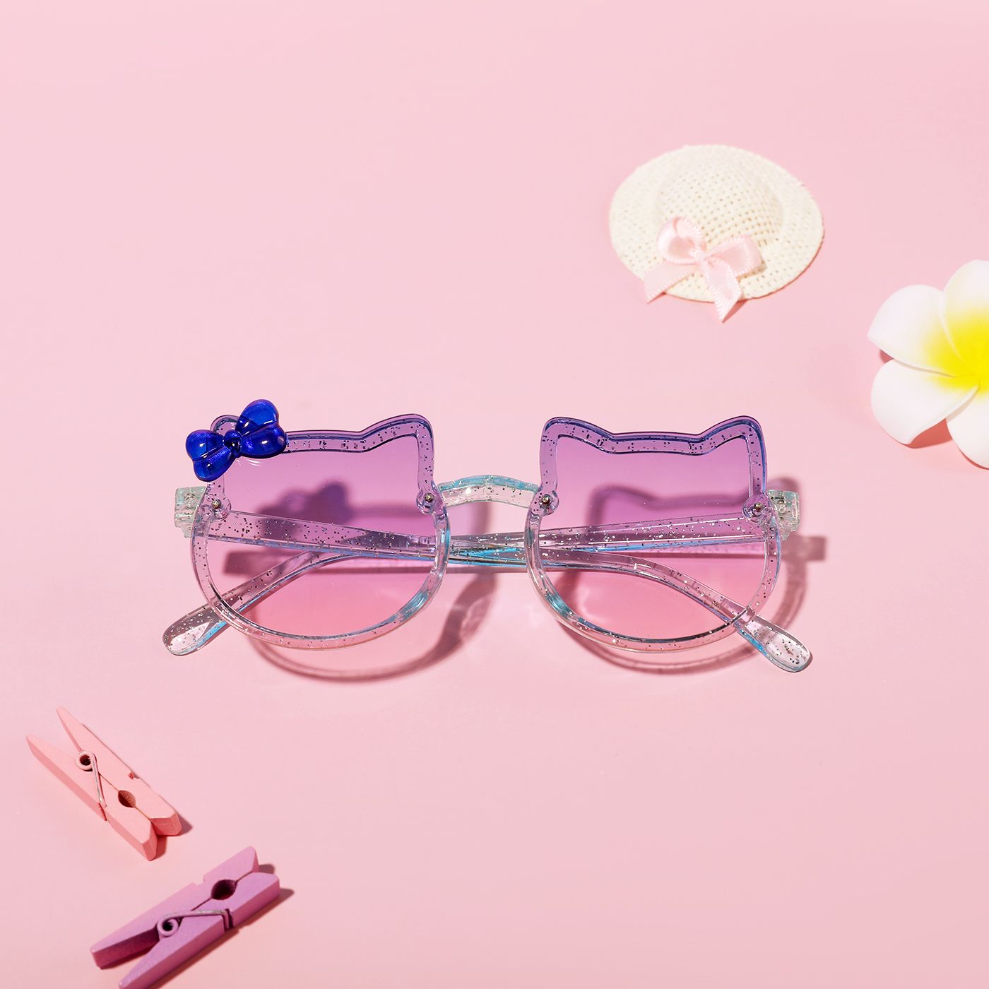 

Toddler/Kid Cat Pattern Bow Decor Fashion UV Protection Sunglasses (with Box)