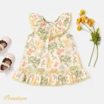 Baby Girl 100% Cotton Lace Detail Ruffled Sleeveless Dress  image 2
