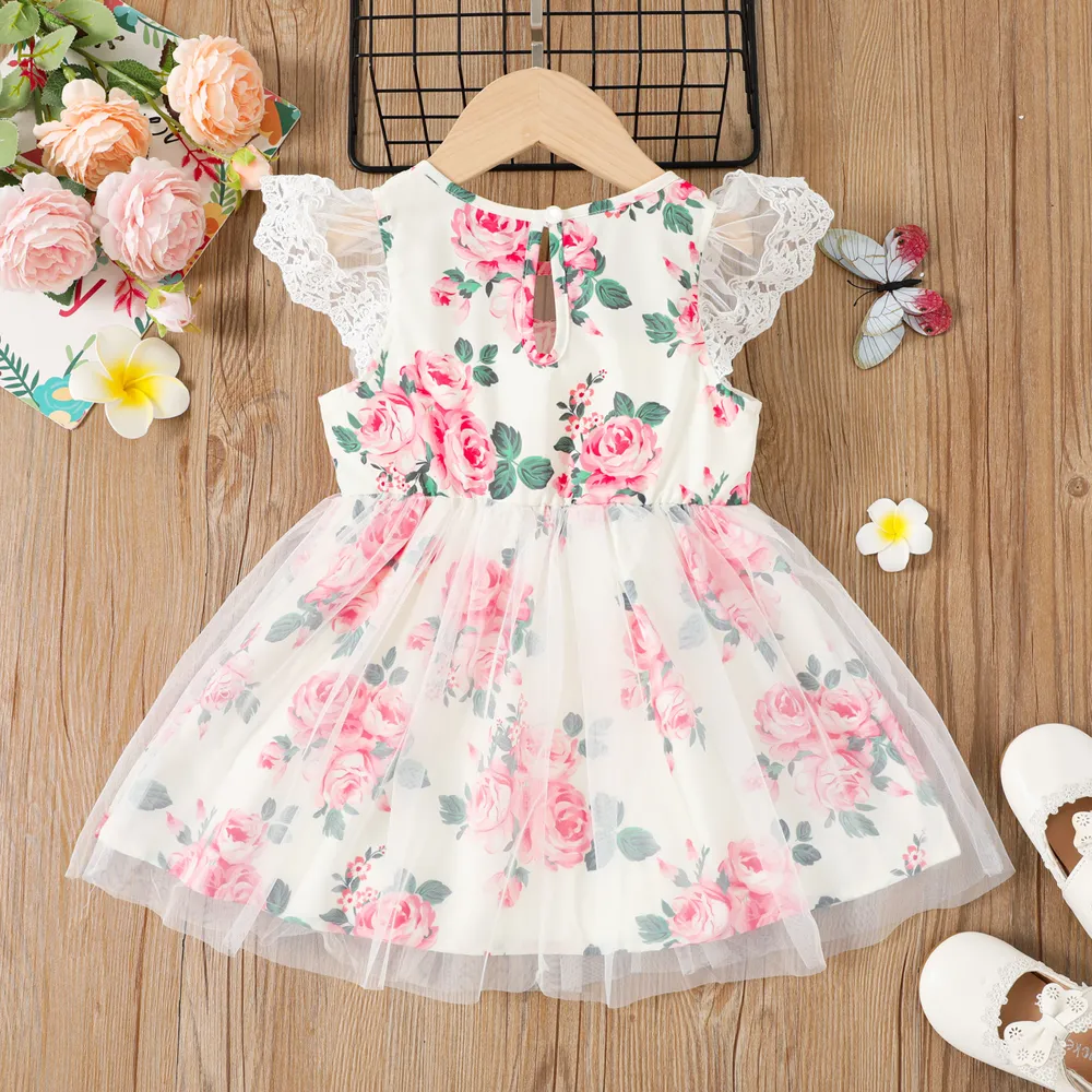 Bambino piccolo Ragazza Pizzo Dolce Rosa Vestiti big image 2