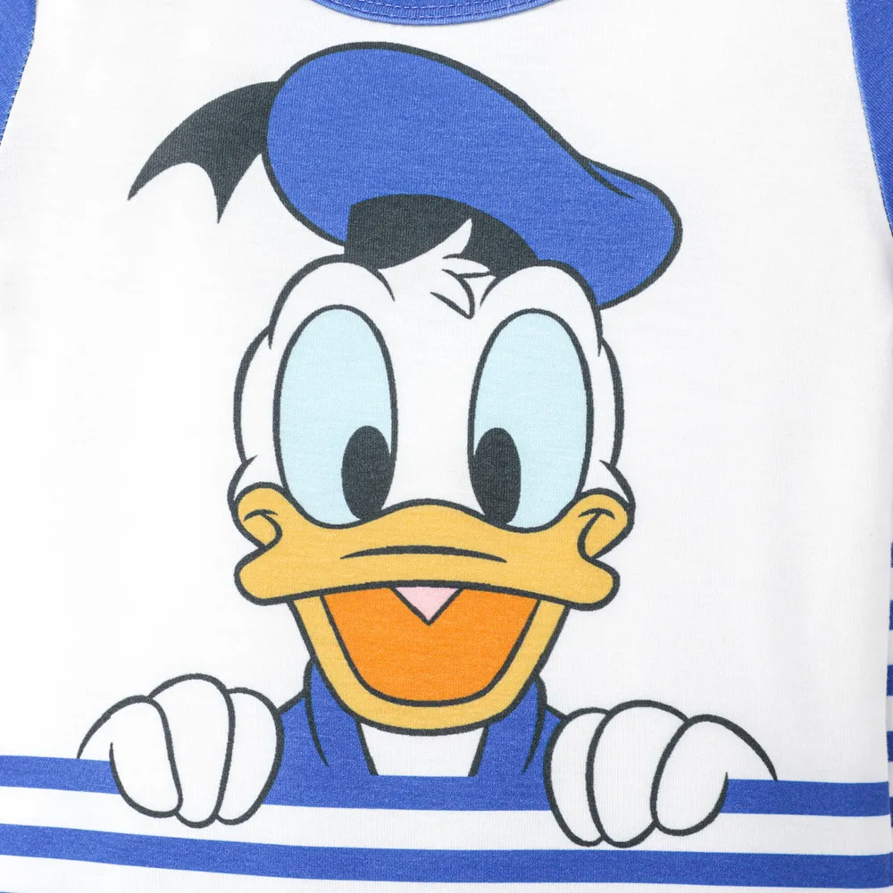 Disney Mickey and Friends Baby Boy/Girl Spliced Short-sleeve Graphic Striped Naia™ Romper big image 3