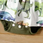 Baby Girl Dinosaur Print Ruffled Ribbed Bodysuit Dress  image 5