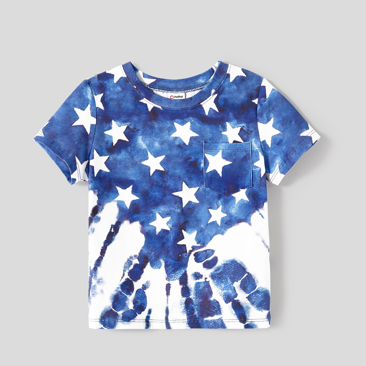Independence Day Family Matching Cotton Star Print Spliced Colorful Mesh Cami Dresses And T-shirts Sets
