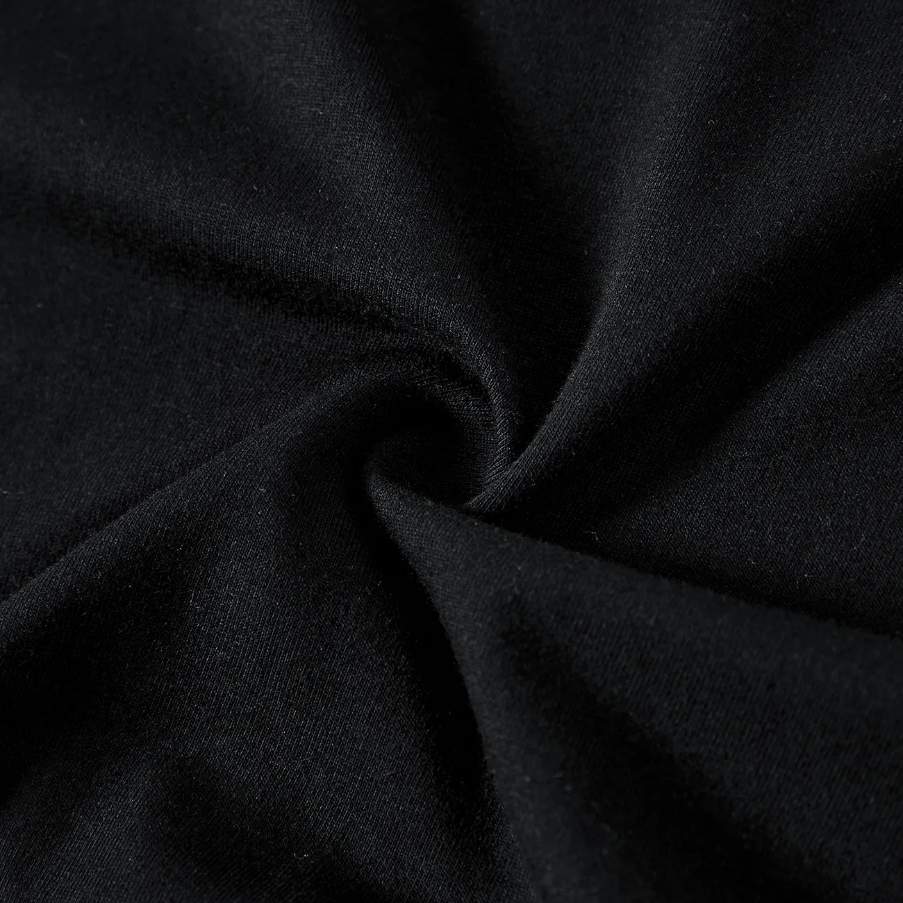 Family Cotton Round Neck Short-sleeve Top Black/White big image 1