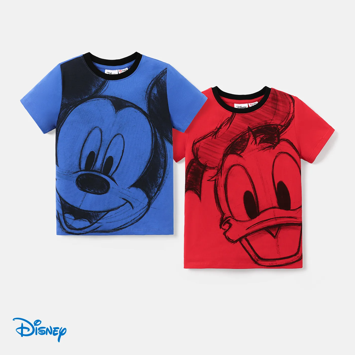 Disney Mickey and Friends Criança Unissexo Graffiti desenhado à mão Manga curta T-shirts Azul image 6