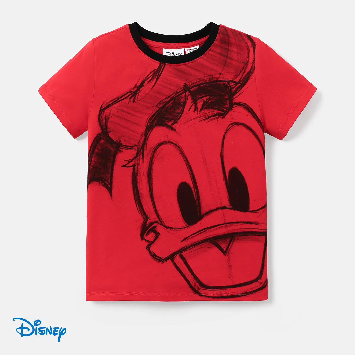 Disney Mickey and Friends Criança Unissexo Graffiti desenhado à mão Manga curta T-shirts Vermelho